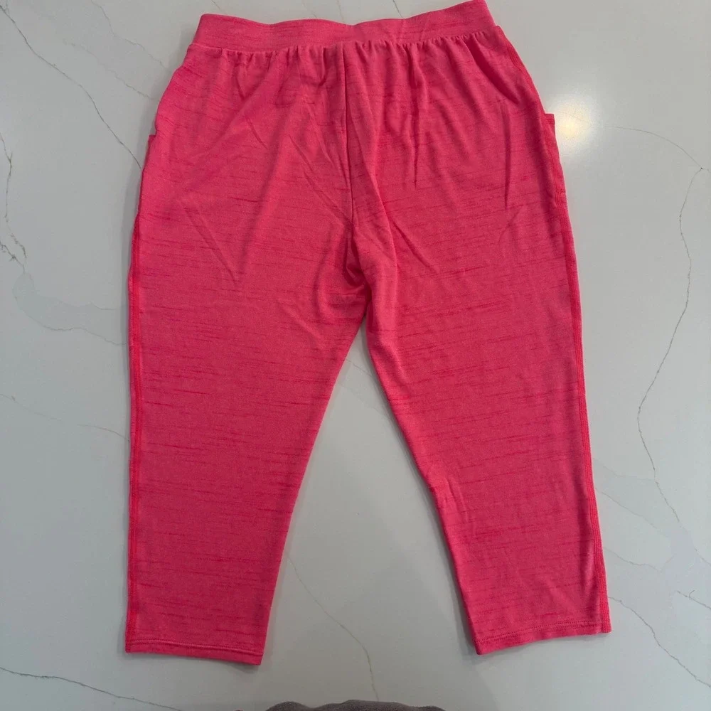 Under Armour Kids Pink Heathered‎ Capri Leggings Pants HeatGear Size L